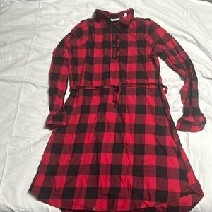 Children’s Place Red plaid flannel dress. Girls size 14